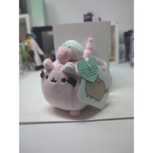 Pusheen Cat Roll Cake Sweet dessert Plush 4in Squishy Soft Plush GUND New